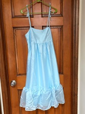 NWT Wild Fable Light Blue Ruffle-Hem Spaghetti-Strap Dress - New With Tags